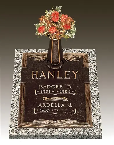 Wheat Double Interment Bronze Grave Marker