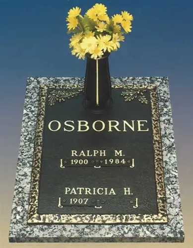 Oakleaf Double Interment Memorial Bronze Grave Marker